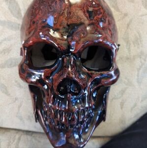 Hand painted Red and Black Skull mask art